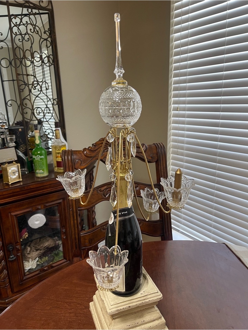 Vintage mcm cambridge style centerpiece epergne candelabra plastic